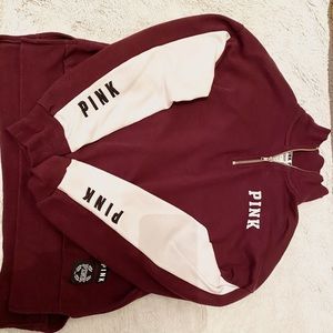 PINK half zip hoodie